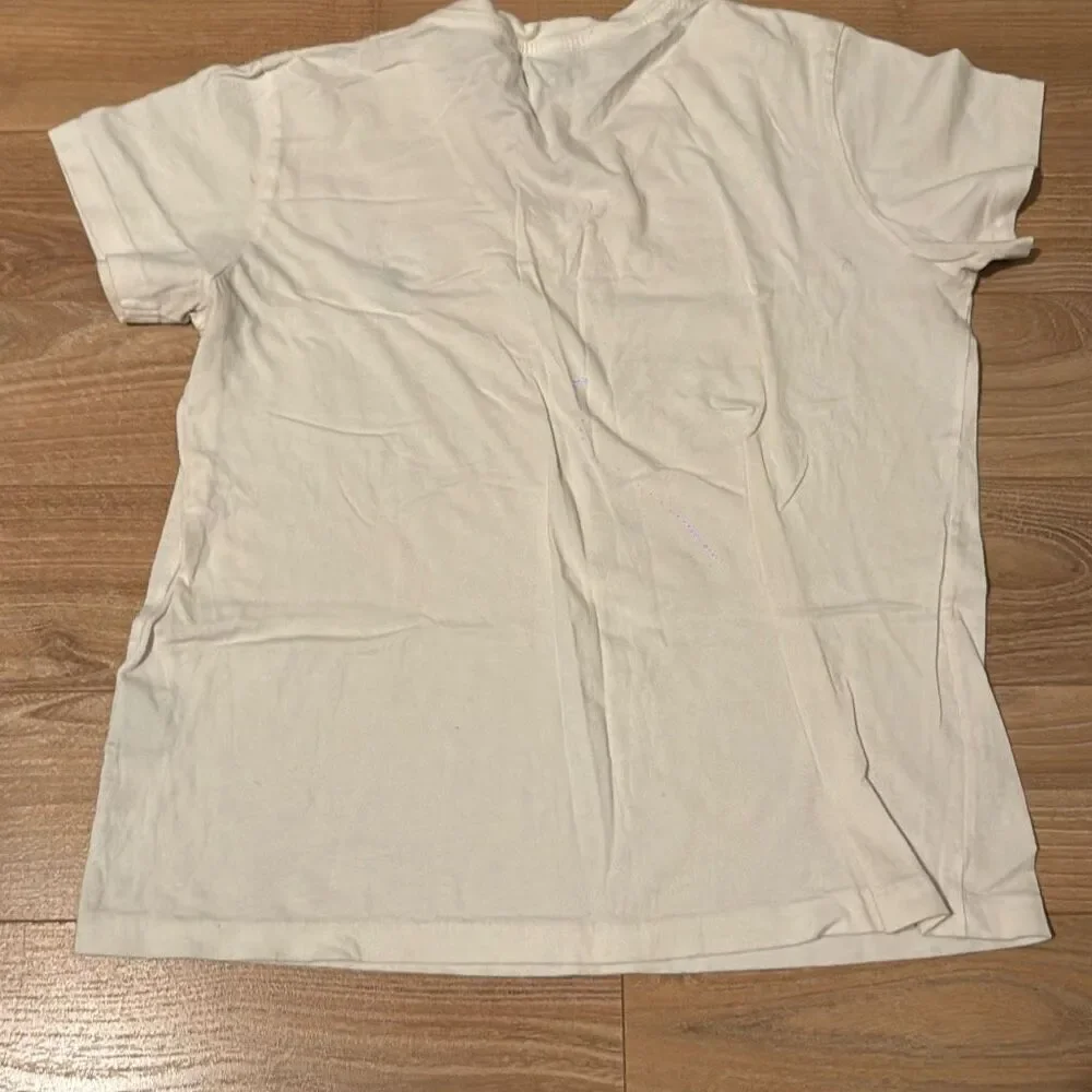 Vintage Ralph Lauren Sport White 100% Cotton T-Shirt Size‎ Medium with teal/blue - Picture 7 of 7